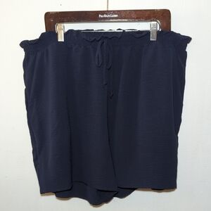 Chicsoul Lightweight Navy Blue Shorts with Drawstring Waist Women's Size 3XL